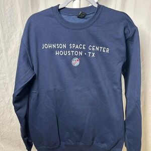 Navy crewneck sweatshirt with embroidered NASA logo #NASA #space